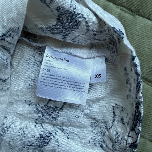 Reformation Navy and Cream Printed Tank Top - Picture 3 of 4